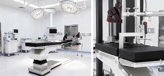 jimeng-2025-09-19-7033-参考图1和图2的医疗设备风格，创建不同角度的现代化医疗环境，包含骨科手术台，置于....jpg